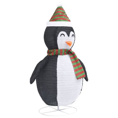 vidaXL Décoration de Noël pingouin à LED Tissu de luxe 90 cm