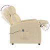 vidaXL Fauteuil inclinable &eacute;lectrique Cr&egrave;me Tissu