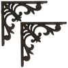 vidaXL Supports d'&eacute;tag&egrave;re murale 2 pc Marron antique