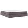 vidaXL Lit avec rangement et matelas avec matelas 2 pcs Gris Cuir