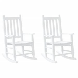 vidaXL Chaises &agrave; bascule enfants lot de 2 blanc bois peuplier massif