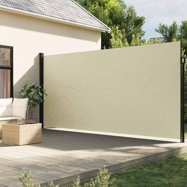vidaXL Auvent latéral rétractable crème 200x600 cm