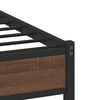vidaXL Cadre de lit en m&eacute;tal sans matelas ch&ecirc;ne marron 75x190 cm