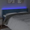 vidaXL T&ecirc;te de lit &agrave; LED Bleu fonc&eacute; 203x16x78/88 cm Velours