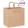 vidaXL Sacs en papier 250 pcs avec poign&eacute;es marron 26x17x25 cm