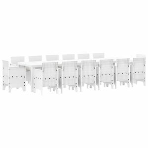 vidaXL Ensemble de salle &agrave; manger pour jardin 15 pcs Blanc Rattan Polt