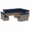 vidaXL Salon de jardin avec coussins 13 pcs gris r&eacute;sine tress&eacute;e
