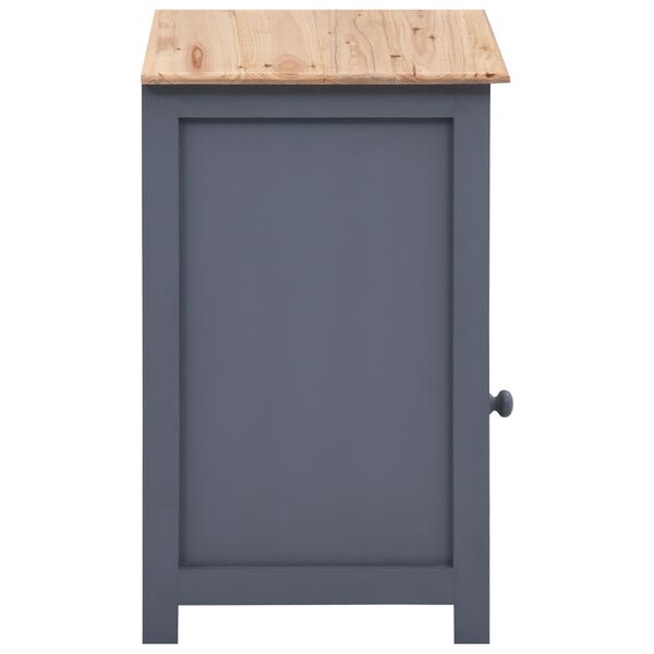 vidaXL Table de chevet Gris et marron 40x30x50 cm Bois de paulownia