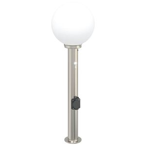 vidaXL Borne lumineuse avec d&eacute;tecteur et prise 80 cm acier inoxydable IP44