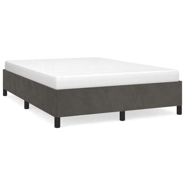 vidaXL Cadre de lit sans matelas gris fonc&eacute; 140x200 cm velours