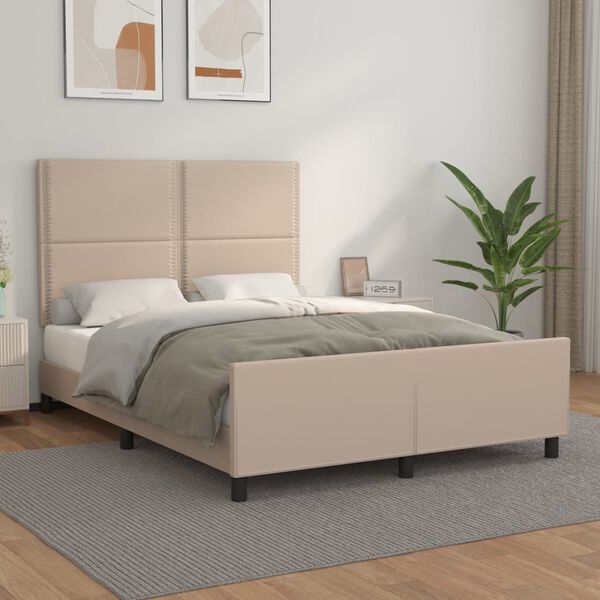 VidaXL Cadre de lit sans matelas cappuccino 140x200 cm similicuir
