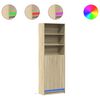 vidaXL Buffet haut LED ch&ecirc;ne sonoma 69x32,5x200 cm bois d&rsquo;ing&eacute;nierie