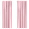 vidaXL Rideaux occultants avec anneaux 2 pcs Rose b&eacute;b&eacute; 225 x 140 cm
