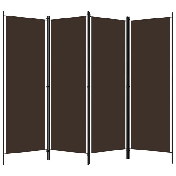 vidaXL Cloison de séparation 4 panneaux Marron 200x180 cm