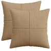 vidaXL Housse de coussin 2 pcs ALMELO Marron 35 x 35 cm velours c&ocirc;tel&eacute;