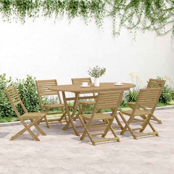 vidaXL Ensemble &agrave; manger de jardin 7 pcs Bois d'acacia solide