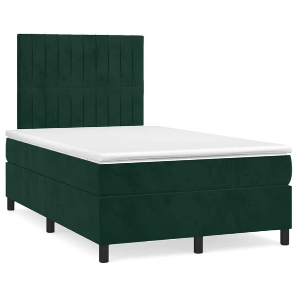 vidaXL Sommier &agrave; lattes de lit avec matelas vert fonc&eacute; 120x190 cm