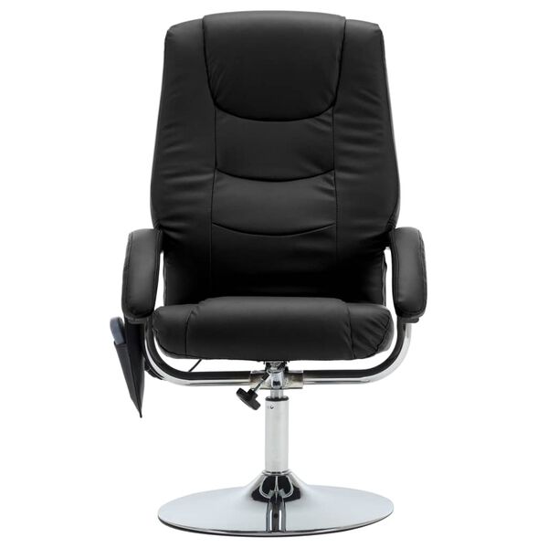 vidaXL Fauteuil de massage avec repose-pied noir similicuir