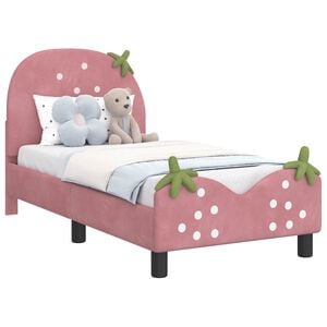 vidaXL Cadre de lit pour tout-petit avec t&ecirc;te de lit Rose 70 x 140 cm