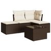 vidaXL Salon de jardin avec coussins 5 pcs marron r&eacute;sine tress&eacute;e