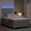 vidaXL Lit &agrave; ressort LED avec matelas Gris clair 120 x 190 cm tissu