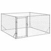vidaXL Niche d'ext&eacute;rieur pour chien avec porte, 2 x 2 x 1 m, acier galvanis&eacute;