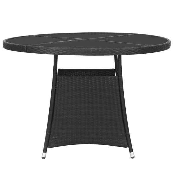 vidaXL Ensemble &agrave; manger de jardin 7 pcs R&eacute;sine tress&eacute;e Noir