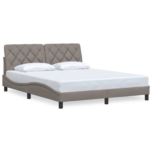 vidaXL Cadre de lit sans matelas taupe 160x200 cm tissu