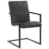vidaXL Chaises &agrave; manger cantilever lot de 2 noir cuir v&eacute;ritable