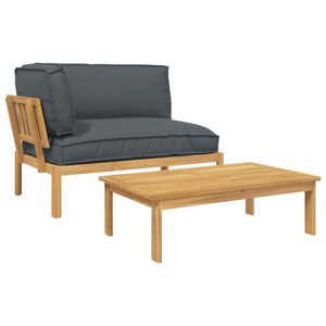 vidaXL Ensemble de Canap&eacute;s 2 pc Anthracite Bois d'Acacia Massif