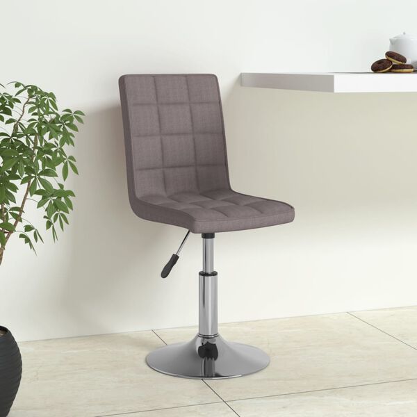 vidaXL Chaise pivotante de salle &agrave; manger Taupe Tissu