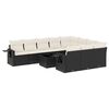 vidaXL Salon de jardin 11 pcs avec coussins noir r&eacute;sine tress&eacute;e