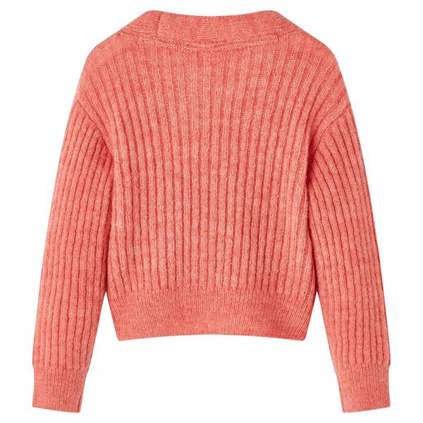 Cardigan tricot&eacute; pour enfants rose moyen 128