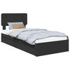 vidaXL Lit de Rangement R&eacute;glable Noir 100 x 200 cm Bois d'ing&eacute;nierie