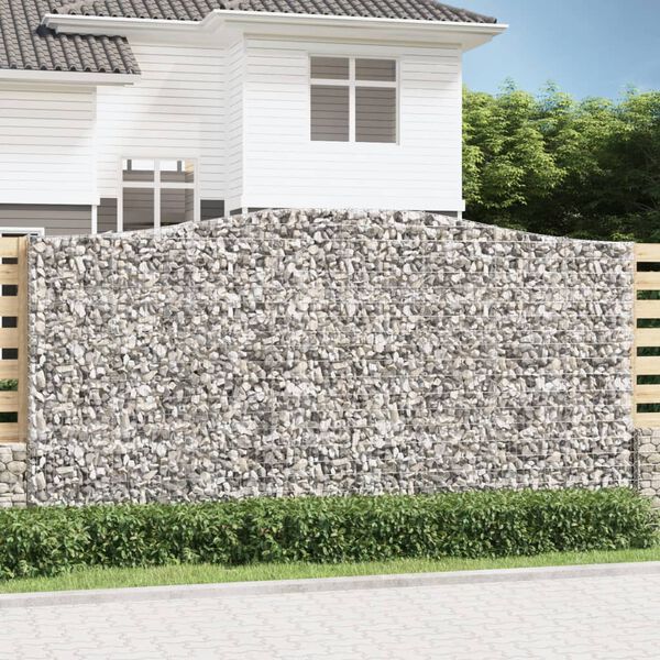 vidaXL Paniers à gabions arqués 6 pcs 400x50x200/220 cm Fer galvanisé