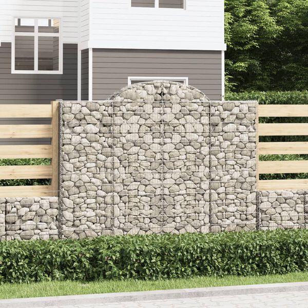 vidaXL Paniers &agrave; gabions arqu&eacute;s 6 pcs 200x50x160/180 cm Fer galvanis&eacute;