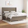 vidaXL Sommier &agrave; lattes de lit avec matelas Taupe 180x200 cm Tissu