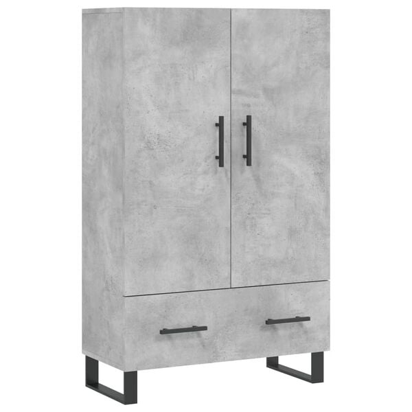 vidaXL Buffet haut gris b&eacute;ton 69,5x31x115 cm bois d'ing&eacute;nierie