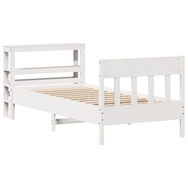 vidaXL Cadre de lit sans matelas blanc 100x200 cm bois de pin massif
