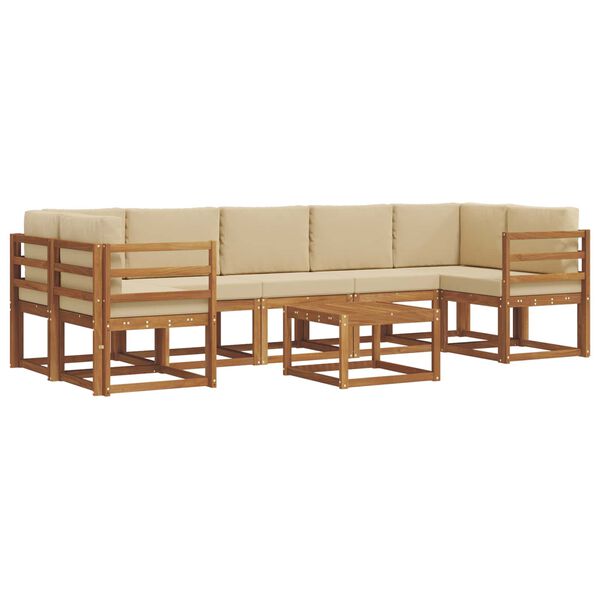 vidaXL Ensemble de canap&eacute;s d'ext&eacute;rieur 8 pcs Naturel et Beige