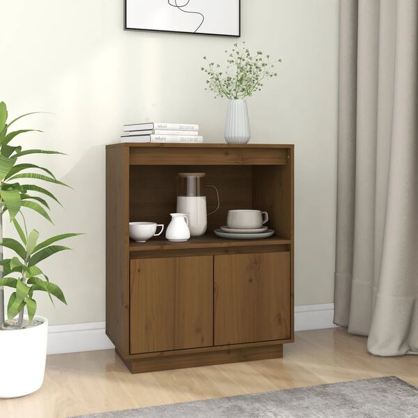 vidaXL Buffet Marron miel 60x34x75 cm Bois massif de pin
