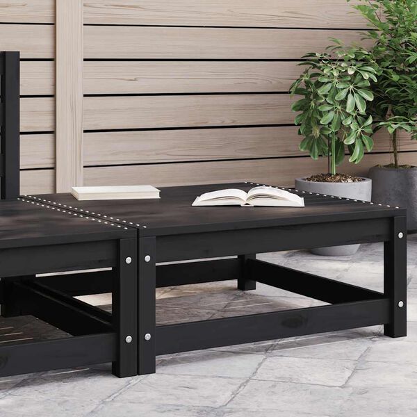 vidaXL Repose-pied de jardin 70x70x30 cm noir bois de pin solide
