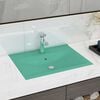 vidaXL Lavabo avec trou de robinet Vert clair mat 60x46 cm C&eacute;ramique
