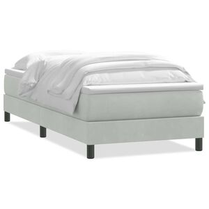 vidaXL Sommier &agrave; lattes de lit et matelas gris clair 80x220 cm velours