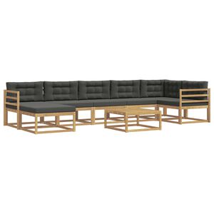 vidaXL Ensemble de canap&eacute;s d'ext&eacute;rieur 8 pc Blanc et anthracite