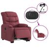 vidaXL Fauteuil inclinable électrique rouge bordeaux tissu