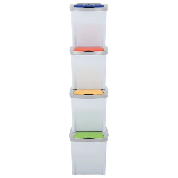 vidaXL Poubelles empilables 4 pcs 80 L Blanc