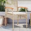 vidaXL Chaises de jardin coussins lot de 2 beige r&eacute;sine tress&eacute;e acacia