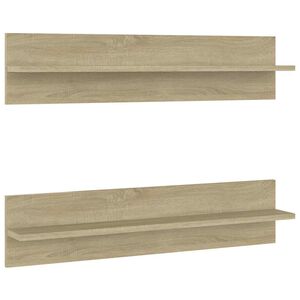 vidaXL &Eacute;tag&egrave;res murales 2 pcs Ch&ecirc;ne sonoma 80x11,5x18 cm