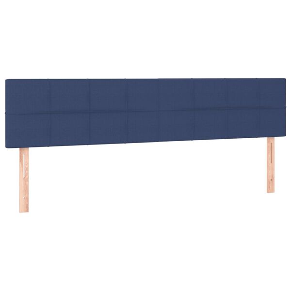vidaXL Tête de lit à LED Bleu 200x5x78/88 cm Tissu